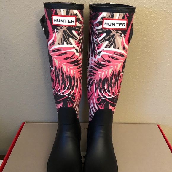 Hunter Boot Original Tall Jungle-Print Boots - Picture 3 of 6